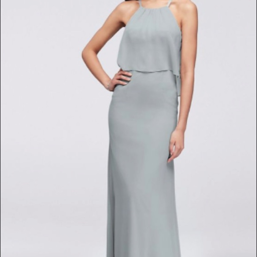 David’s Bridal Crinkle Chiffon Dress Size 0